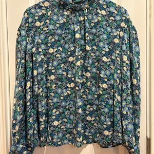 Banana Republic Blue Floral Blouse